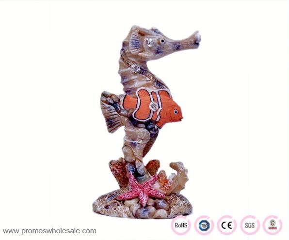 Sea horse polyresin statue