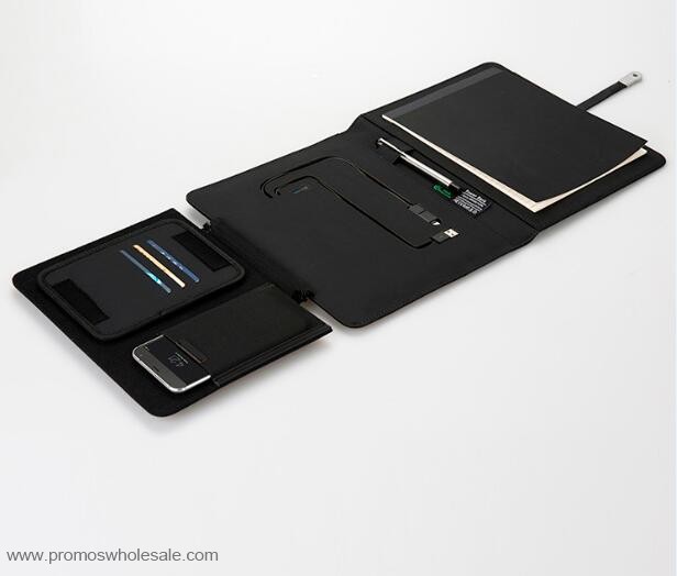 A5 Custom trendy portfolio with 8GB flash drive and power bank