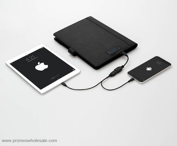 PU cremallera Smart Cubrir Casos De pad con memo powerbank 8G unidad flash