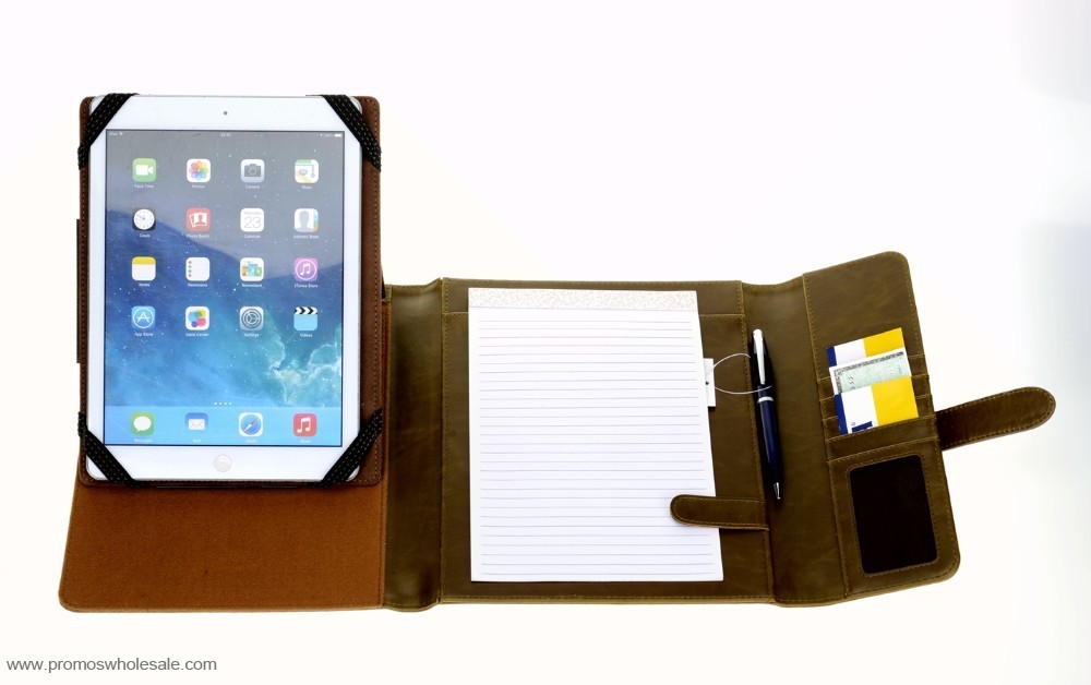 Leder ordner mappe mit notizblock Tablet-hülle für das Ipad