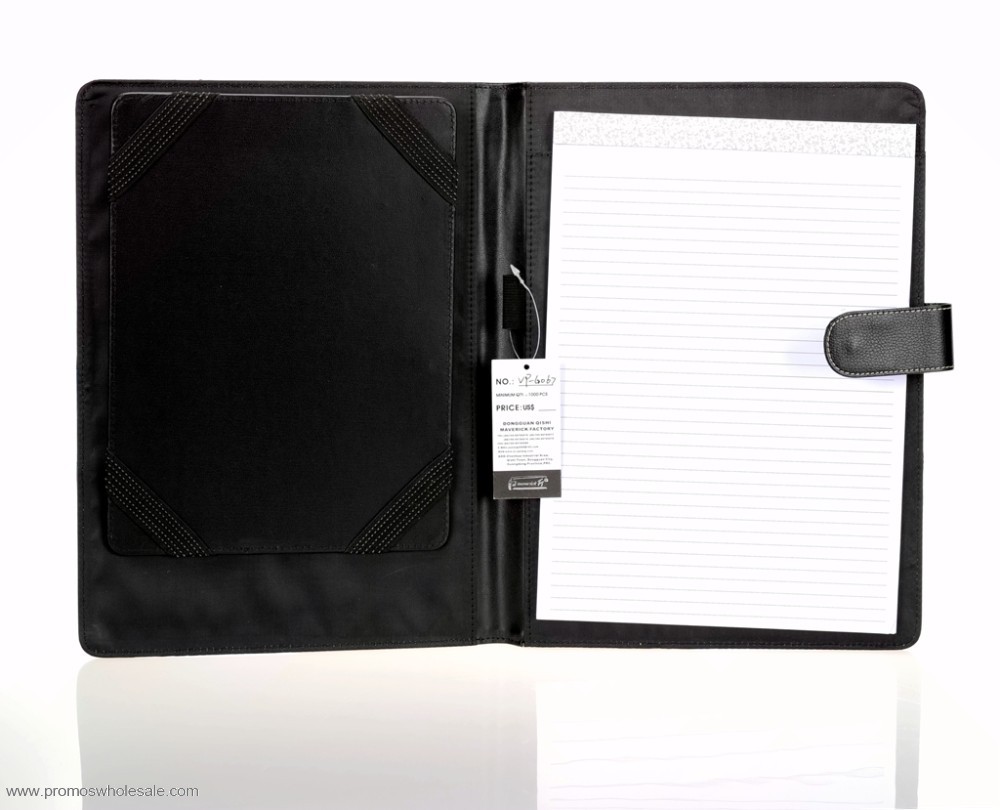 Piele portofoliu folder comprimat caz cu notepad