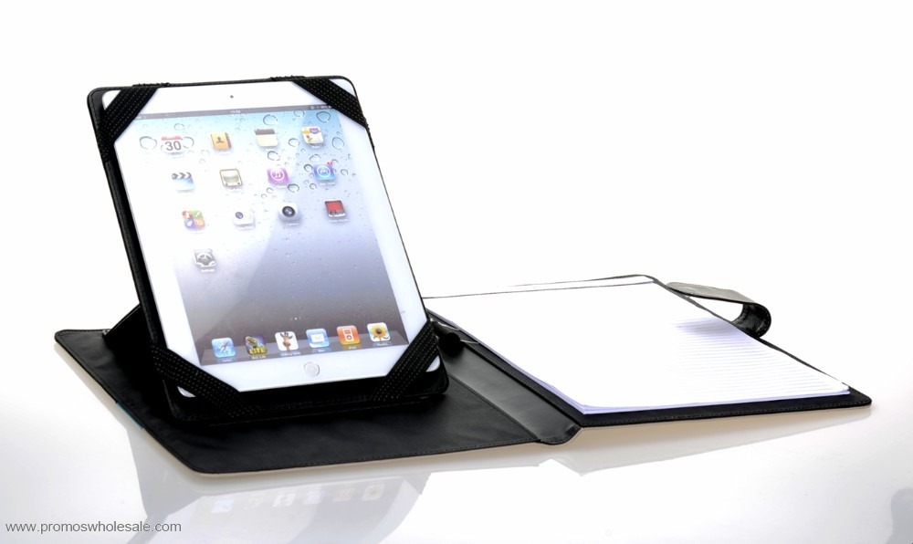 Leather portfolio folder tablet case with notepad