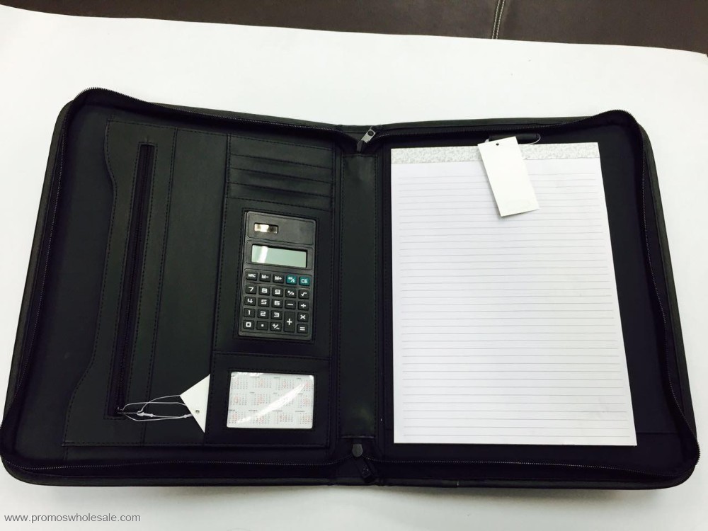 Portofolio file folder dengan kalkulator