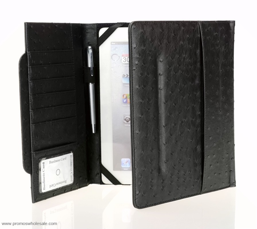 Leather portfolio folder tablet case with notepad 
