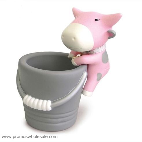 Cow shape rubber pvc material pen holders