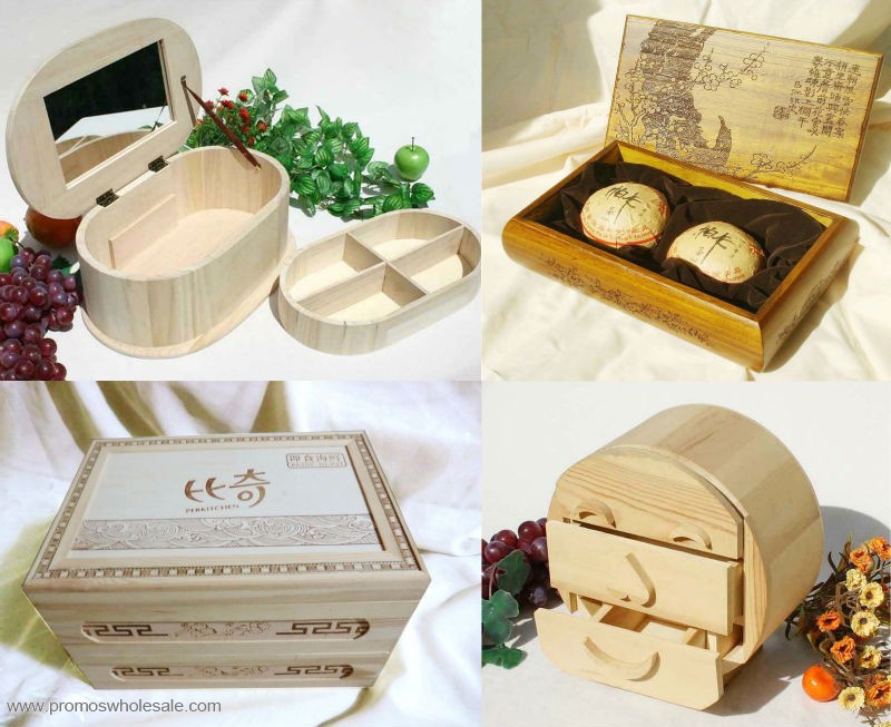 caixa de presente de madeira Sólida