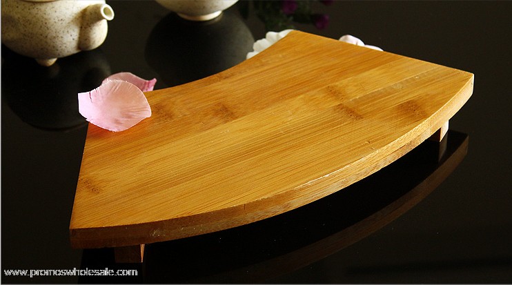 Fanshaped solid wood sushi serving tray