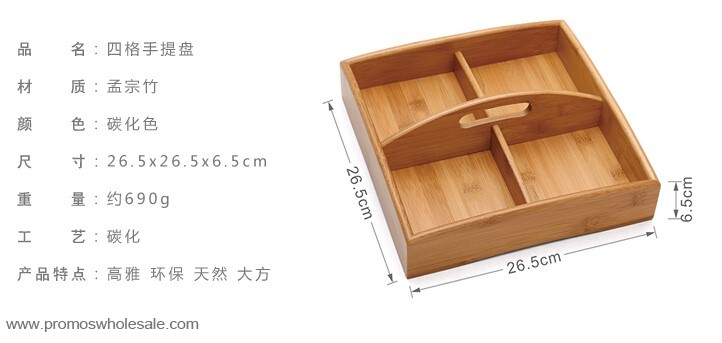  Bamboo Wood Nuts Food Trays With Liners