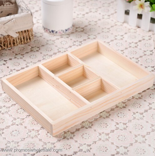 Wooden Storage Tray With Compartments