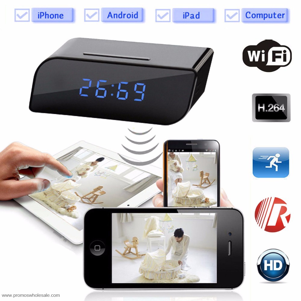 1080P Wireless Night Vision Digital Alarm Clock Spy Hidden Camera