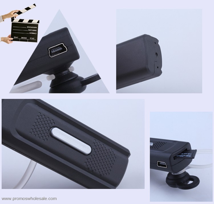 Auricolare Bluetooth Nascosto macchina Fotografica HD 720p con Audio Record