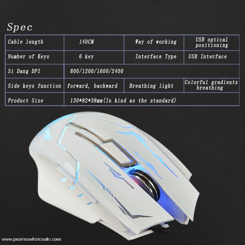  LED lighs gaming mouse wired mouse