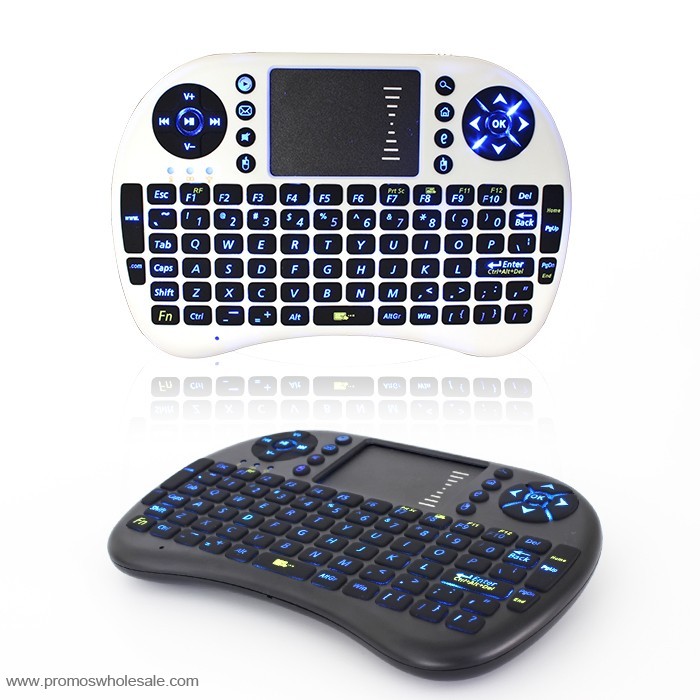 mini retroiluminado teclado touchpad inalámbrico ratón teclado