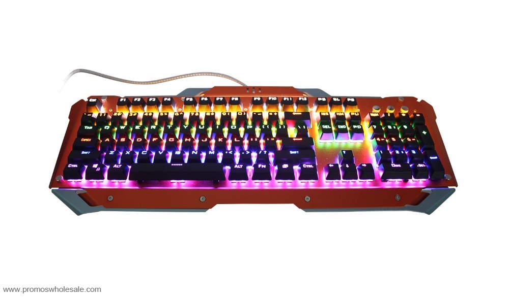 أدى ضوء السلكية usb الألعاب المفاتيح الميكانيكية RGB مع الخلفية