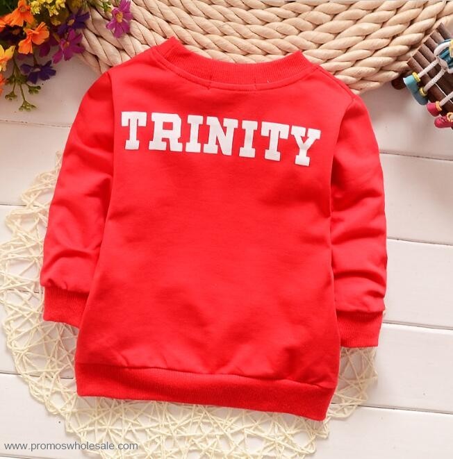 comfortable o-neck kids cotton hoodie baby longsleeve t shirts