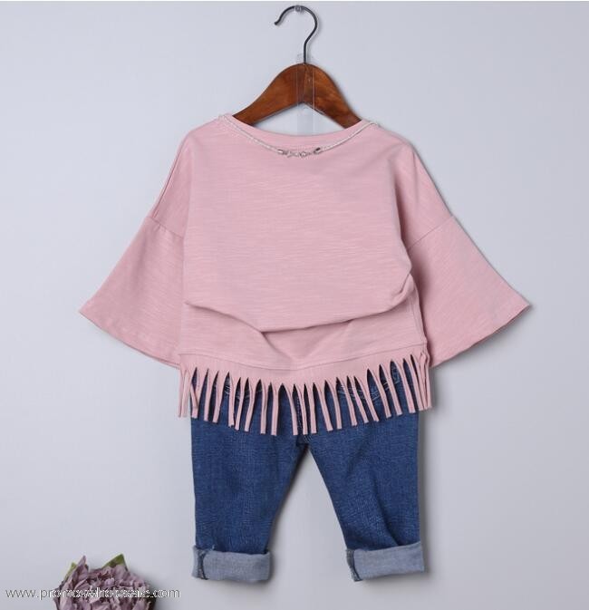 girls' o-neck macrame t shirt